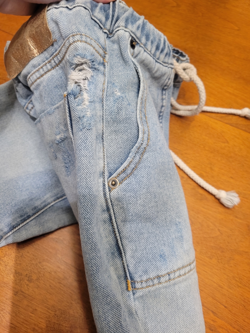 One Teaspoon Light Blue Drawstring Jeans - Picture 7 of 14